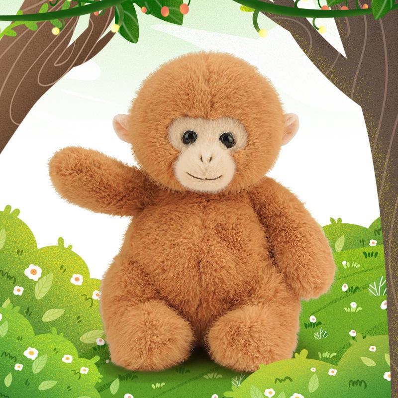 

Genuine brown golden monkey plush toy rhesus monkey doll zoo monkey doll children girl doll 23cm