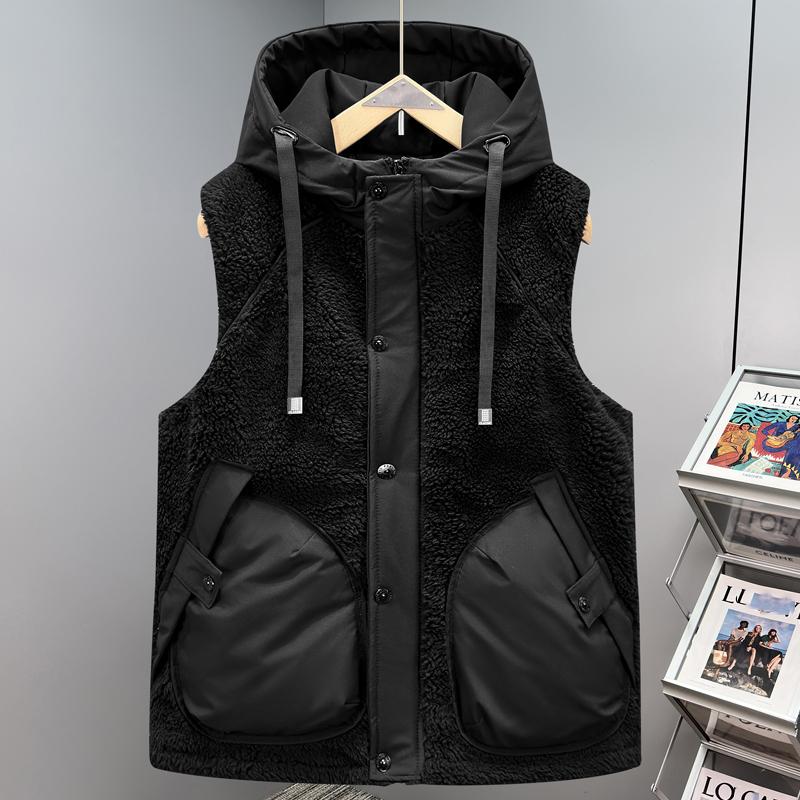 

Fashion Winter Men s Sleeveless Jackets Plus Size Thick Outerwears Man Warm Vest M чёрный