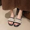 New Chinese slippers women's 2025 new summer outer wear home national style disc buckle gentle temperament with skirt flat bottom cool slippers
