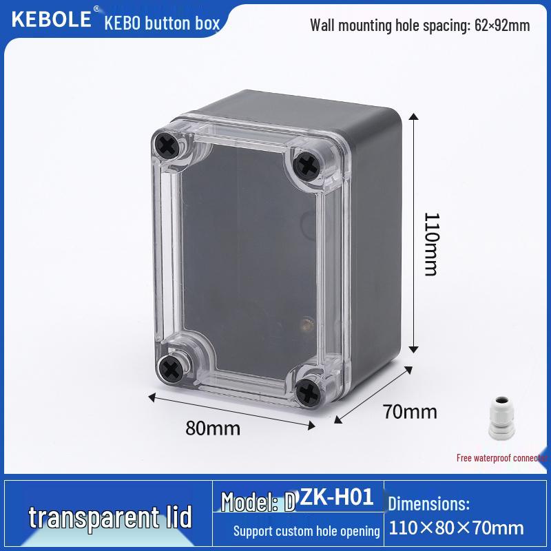 Transparent Waterproof ABS Plastic Junction Box for Indoor/Outdoor Power Supply & Monitor