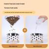 Polka Dot High-Footed Stainless Steel Pet Bowl - Anti-Spill, Neck Protection for Cats & Dogs