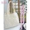 Bolsa Tote Feminina Niliv, Bolsa de Ombro, Grande Capacidade, Estampa Floral, Leve, Forrada, Lona, Armazenamento, Perfeita para o Trajeto para o Trabalho ou Escola,