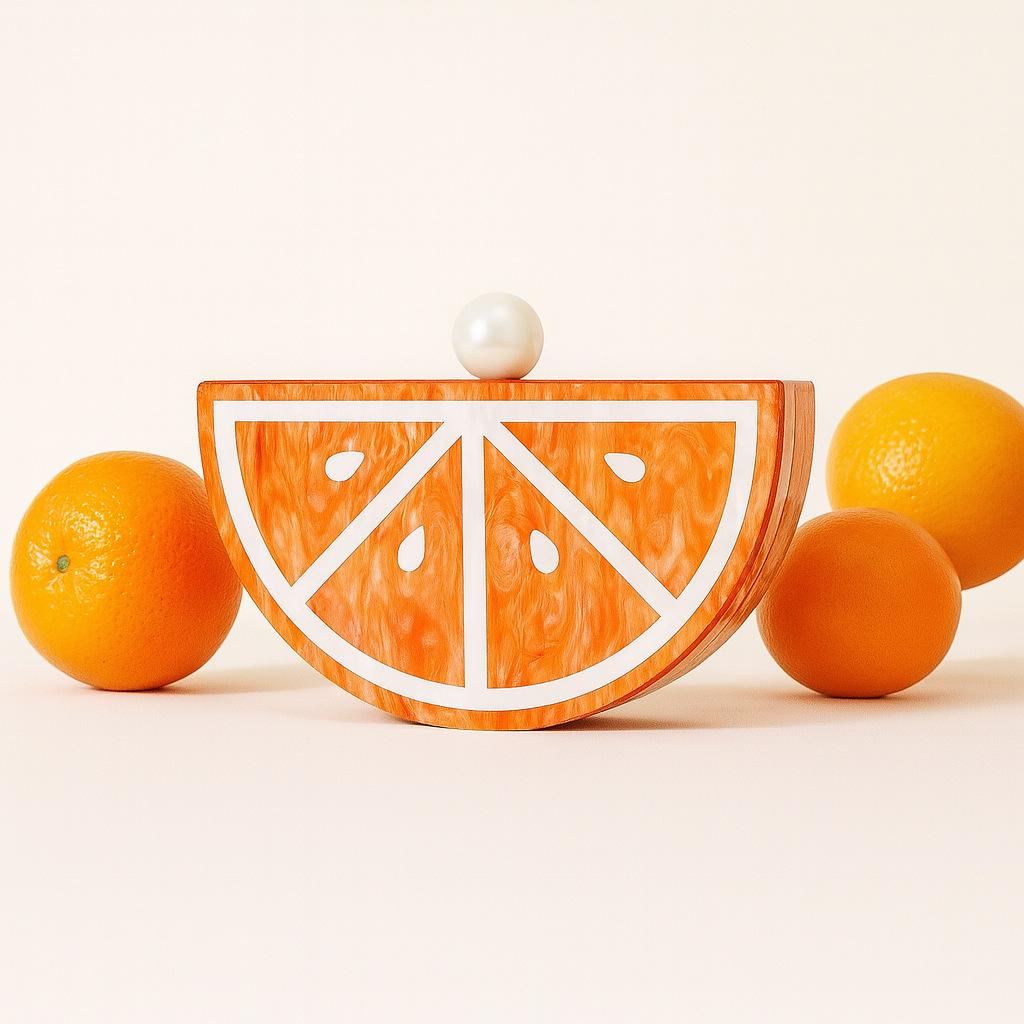 

Clutch Evening Bag Wedding Party Chain Crossbody Acrylic Shoulder Women Handbags Luxury Brands Pouch Purse Watermelon Orange Bag