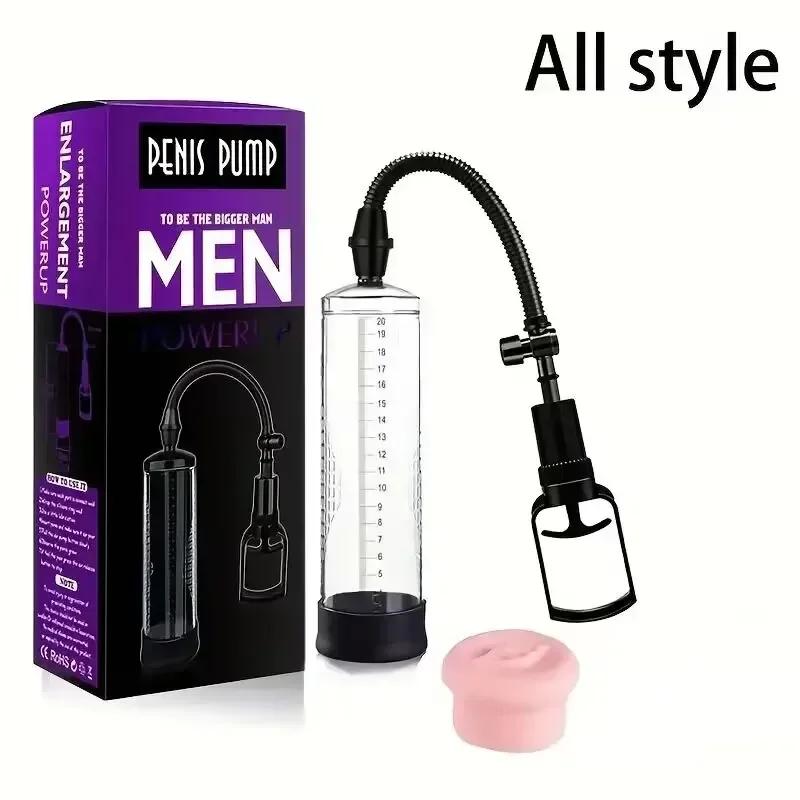 Penis Pump Sex Toys for Men Male Masturbator Penis Extender Vacuum Pump Penis Enlargement Enhancer Dick Trainer Massager Ring