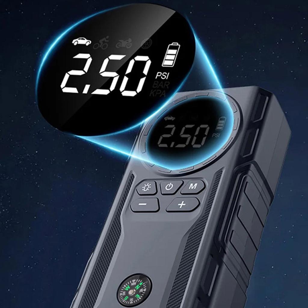 Portable Digital Tire Inflator Pump High Efficiency Tire Fast Inflation Easy Storage for Car Starting Device Maintenance