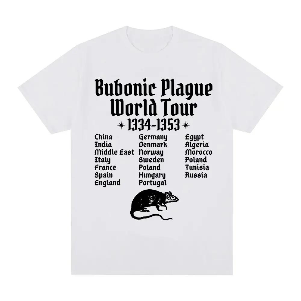 Bubonic Plague World Tour Tshirt Unisex Wounisex Funny Mouse Rat Meme Gothic T Shirt Vintage Casual Oversized T Shirts Streetwear Bla