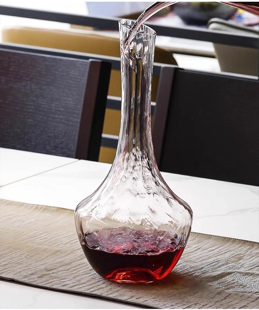 European Crystal Waterfall Wine Decanter: High-End Rapid Pour Straight-Edge Design