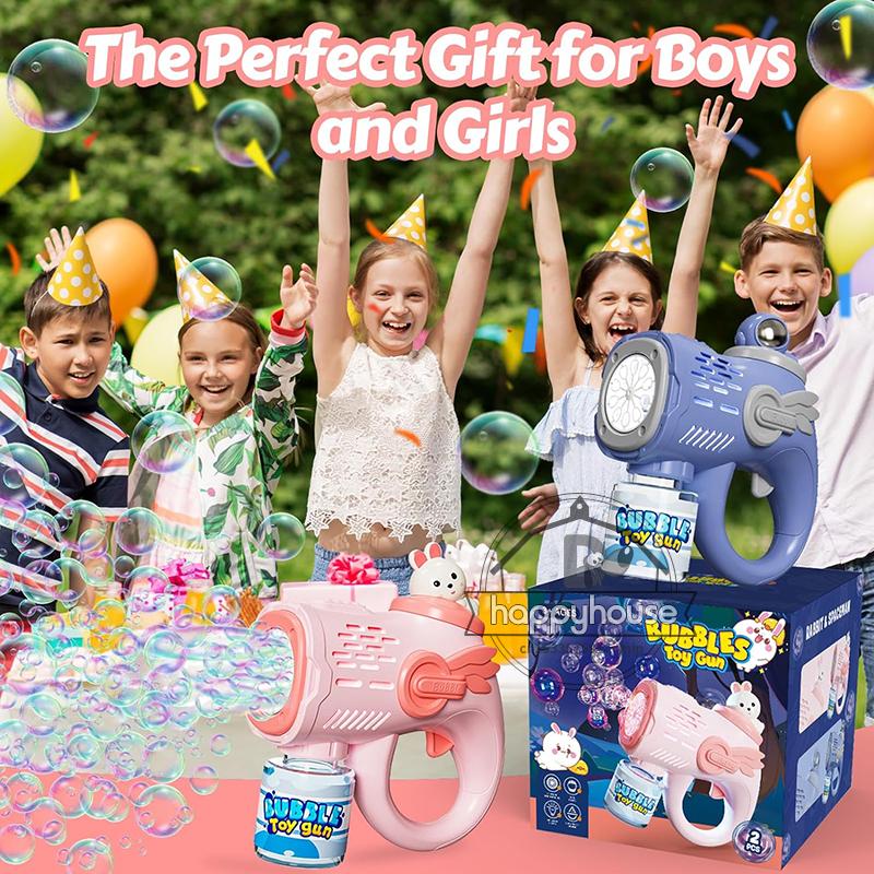 Automatic Bubble Machine for Children Bubble Gun Rocket Launcher for Toddler Bubble Blower for Kids Soap Bubble Maker Summer Toy