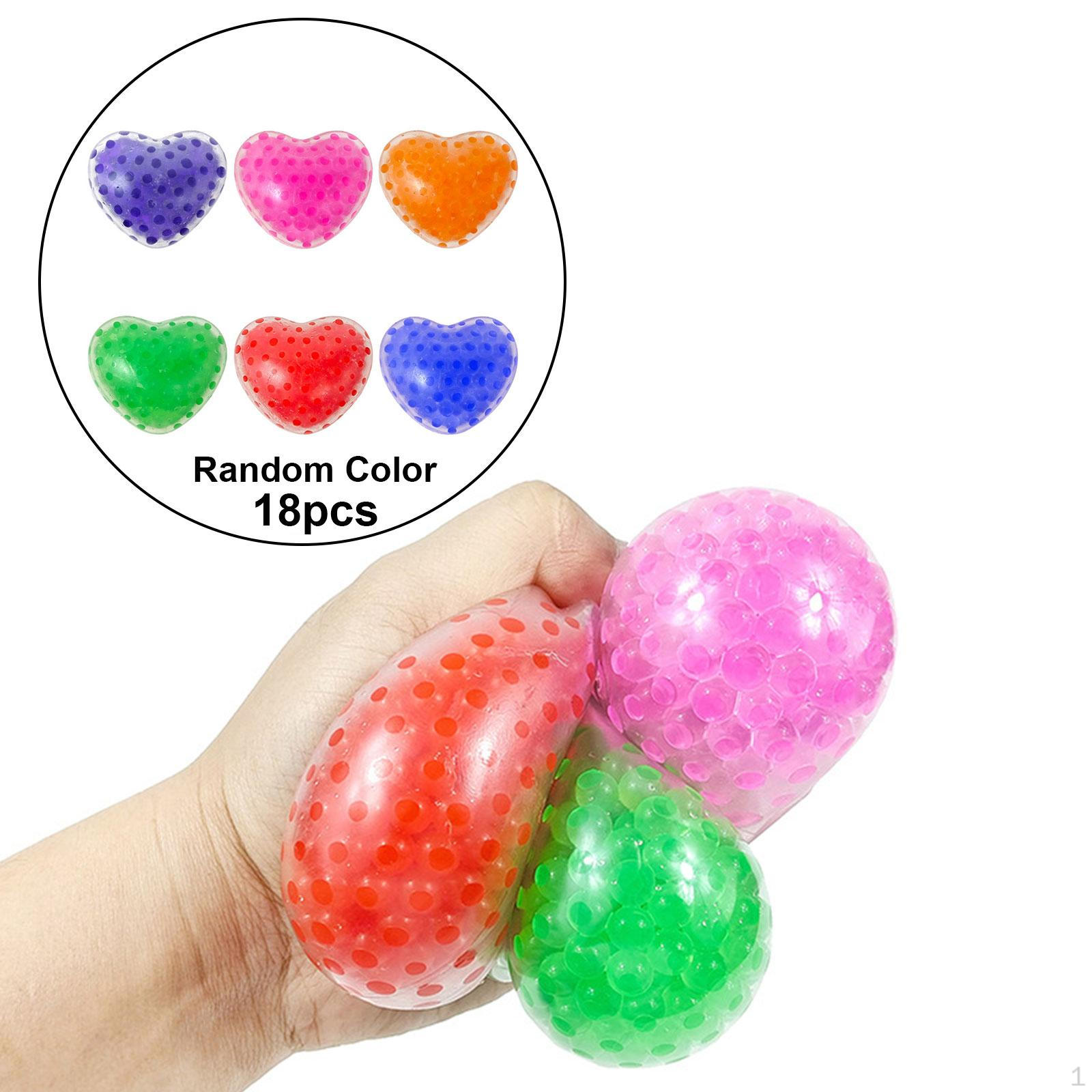 

24 Pieces Kids Valentines Day Gifts Sugar Balls Love Heart Shaped Stretch Beads type