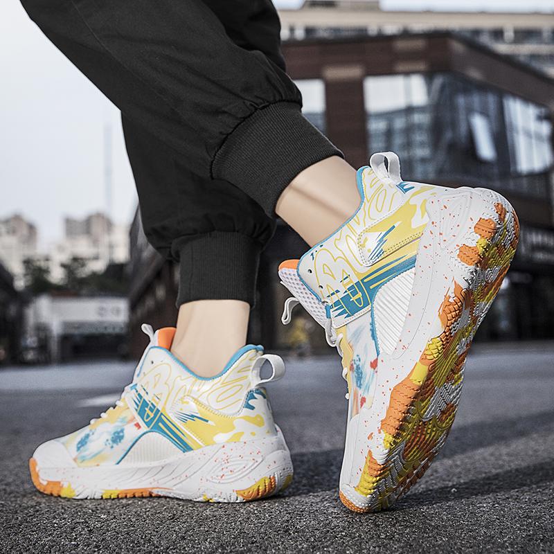 Anti-slip actual combat basketball shoes male professional students sports students youth mesh breathable sports shoes