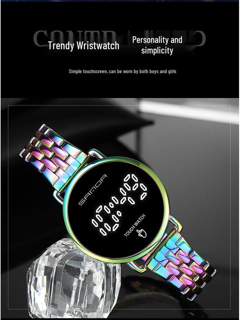Sanda Men's Stylish Single-Touch Mesh Band Electronic Watch