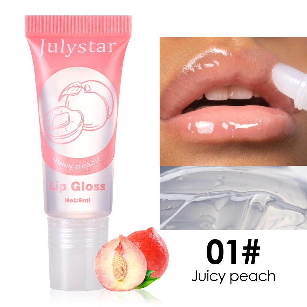 Vitamin E Bright Color Fruit Flavor Lip Oil, Hydrating and Moisturizing Transparent Lip Glowing Oil 9ml
