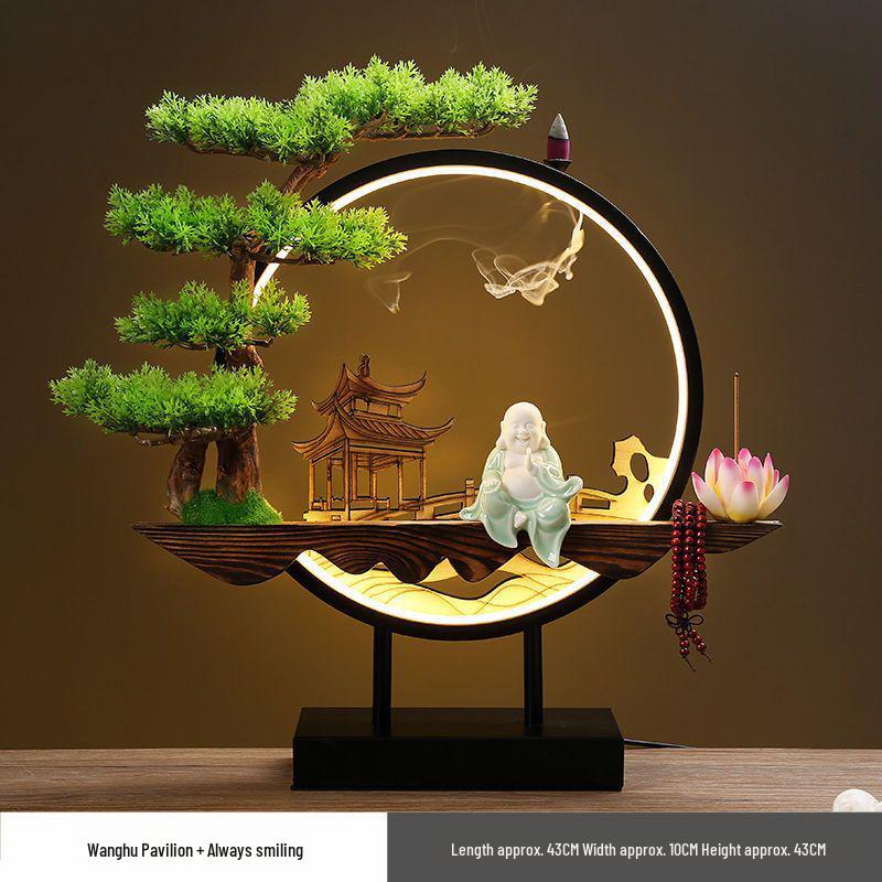 Chinese Style Backflow Incense Burner - Pine Design for Home & Office Décor