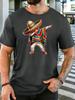 Unisex Cotton Crew Neck T Shirt Dabbing Mexican Unisex Sombrero Poncho Cartoon Print Fiesta Culture Casual Short Sleeve Male Daily Top