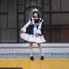 Cute Lolita Maid In Black and White with Girl Dress Lolita Halloween Maid