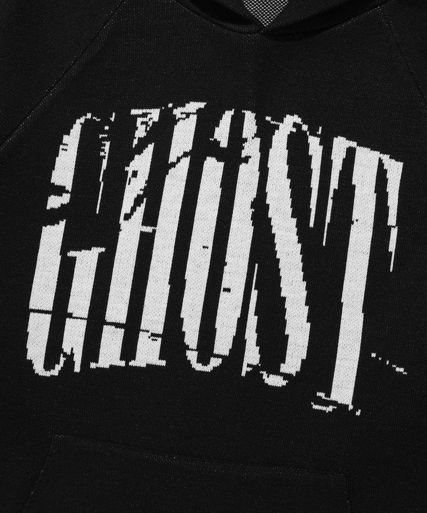 NICEGHOSTCLUB Big Ghost Logo Knit Hoodie_Black(Ng2Dfuk611A)