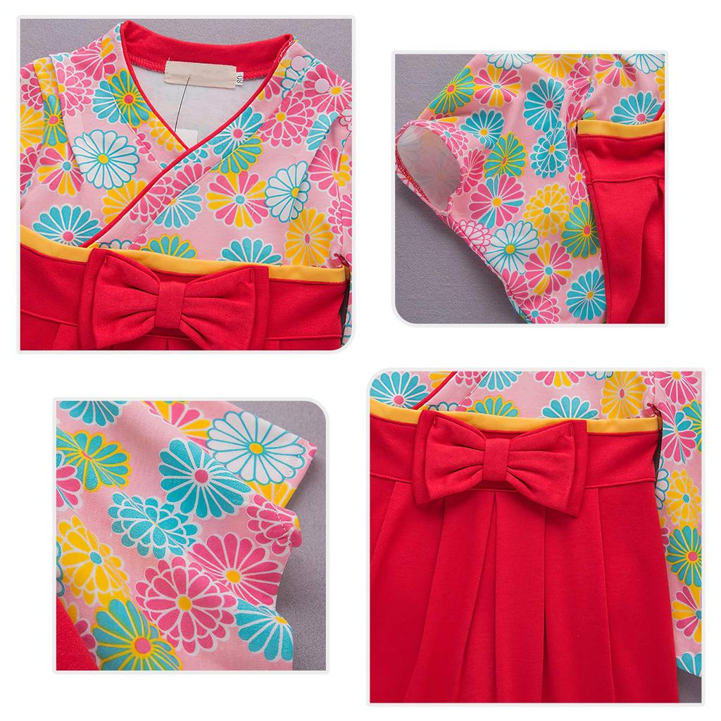 Erster Mahlzeit Hakama für Rotes Wasou Baby Japanische Traditionelle Kleidung [Yilaku] Mädchen, Strampler, Kleidung, Overall, Muster, Kleidung, Rot, Frühling/Sommer