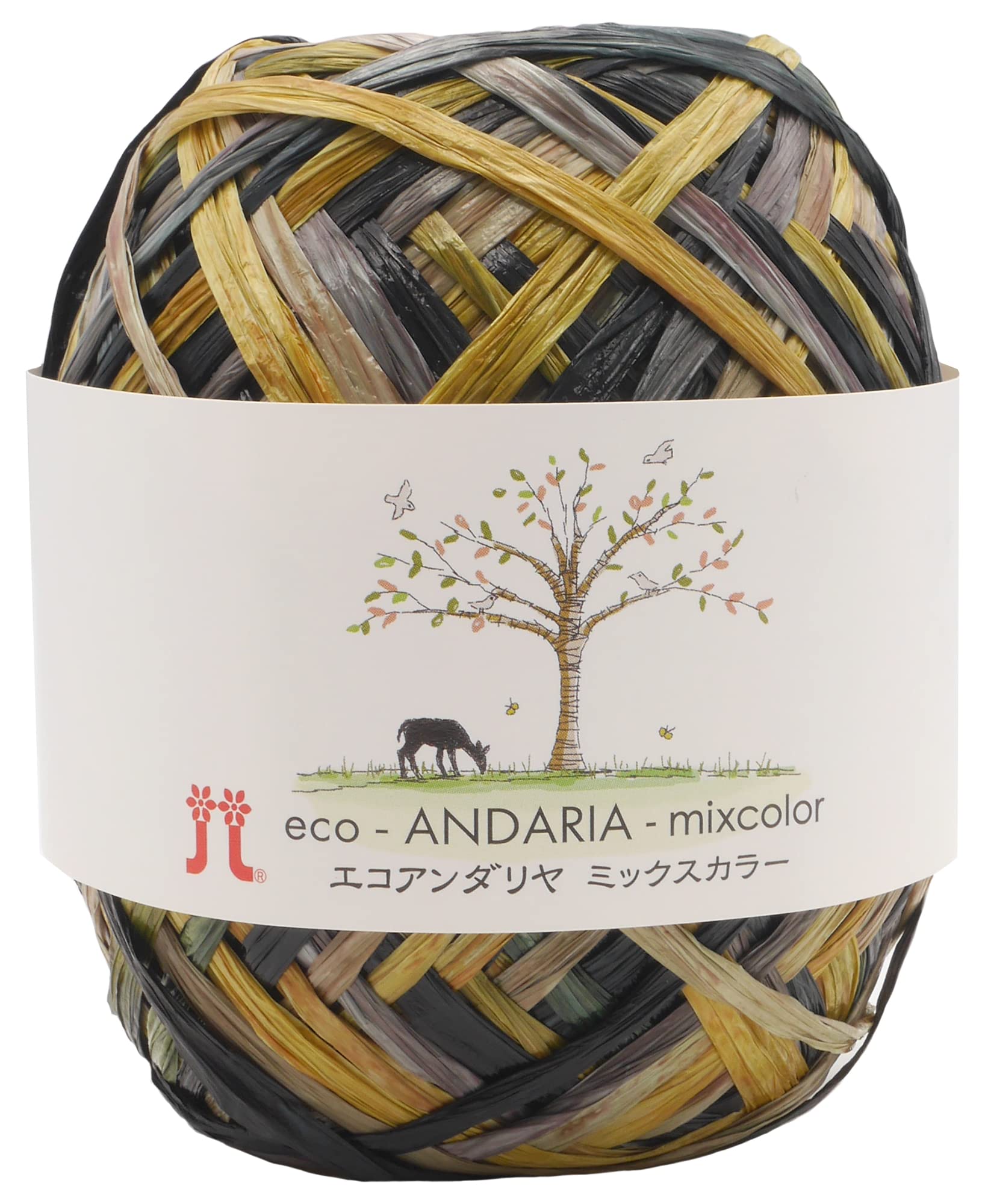

Hamanaka Hand Knitted Yarn Eco Andaria Mix Color Medium Thick 268 Black 40g 80m 5 Balls Set 0226 Set COL. Approx.