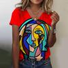 Women T Shirt Abstract Painting Print Funny Clothes Women Short Sleeve T Shirts Top Streetwear Summer Oversized Clothing