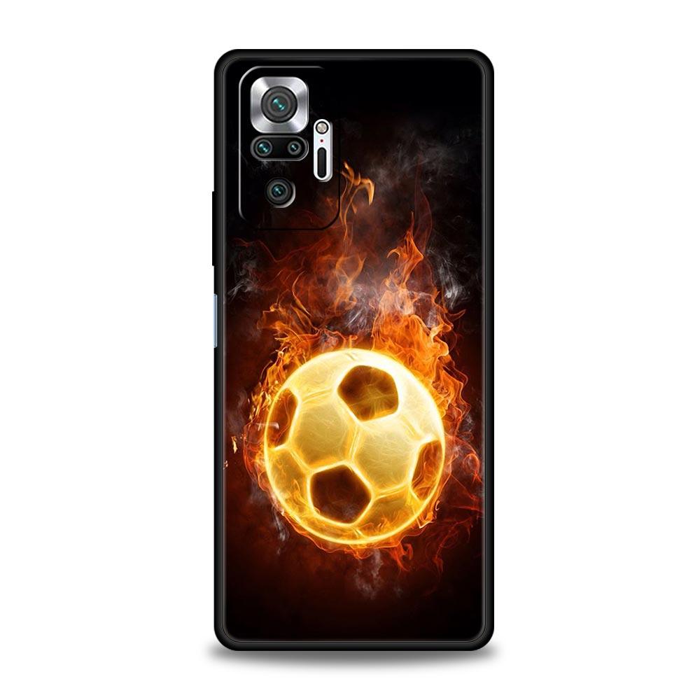 Phone Case For Xiaomi Redmi Note 13 12 5G 9S 9 8 10 11 Pro 9T 13C 12C 10C 9C 9A 7 Pro Soft Cover Football Passion Soccer Ball