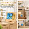 Bamboos Face Wireless Weather Station Weather Forecast Clock  Temperature Humidity Monitoring