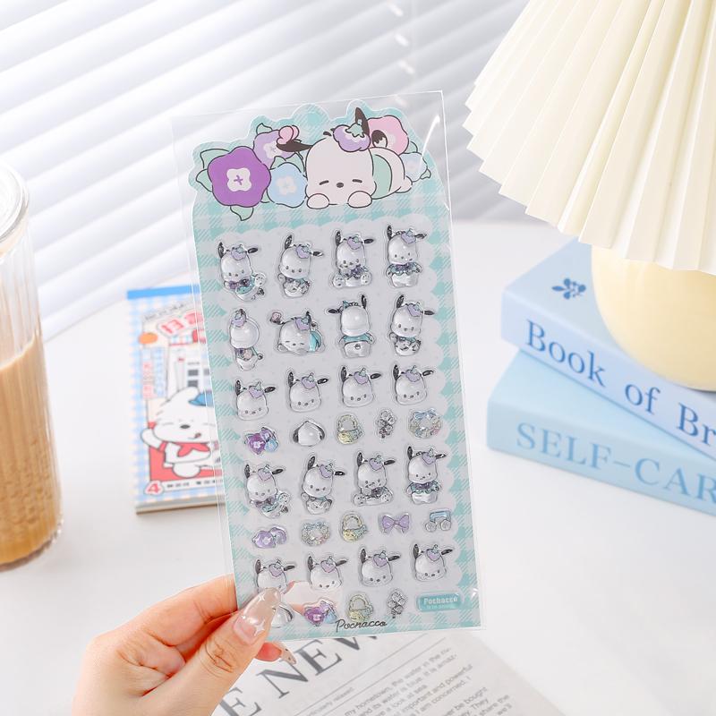 Anime Sanrio Hello Kitty Kuromi Stickers Cinnamoroll My Melody Cartoon Mobile Creative Decoration Sticker Girl Birthday Gift 3D Kid Friendly