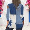 Women Plus Size Round Neck Long Sleeve Tie Dye Striped Printed Pullover Sweatshirt