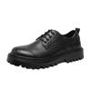 Small leather shoes men's 2025 autumn new round head lace-up British style black trend 37 size leather shoes