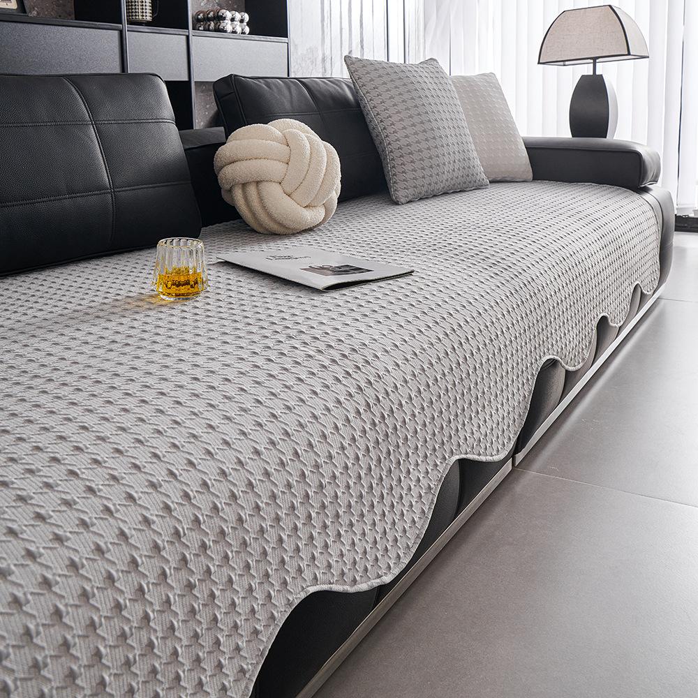

Special-Shaped Ice Silk Sofa Cushion Summer High-End Sofa Cover Cloth Towel Irregular Fixed Non-Slip Mat Sofa Cushion 70*70cm серый