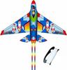Fighter Jet Kite for Kids Giant Airplane Shape with Vibrant Colors 120cm Size Long Tail for Park and Beach Play