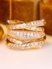 Sparkling Stackable Cross Ring Multi-Layer Hip-Hop Women's Ring Versatile Jewelry Accessories Anniversary Party Jewelry Gift