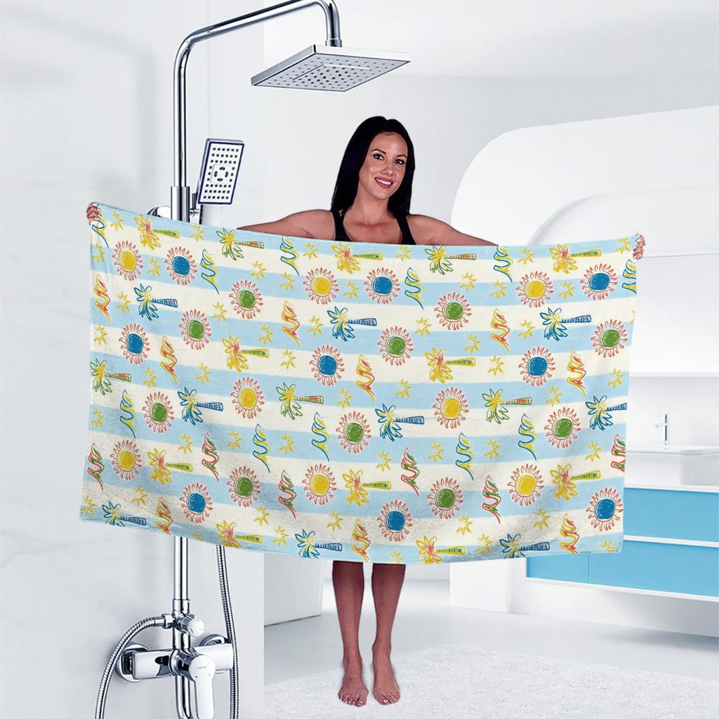 1pc marine Print towel Sports Quick-Drying Super Absorbent Camping Towel Super Soft Lightweight Gym Swimming Yoga Beach Towel