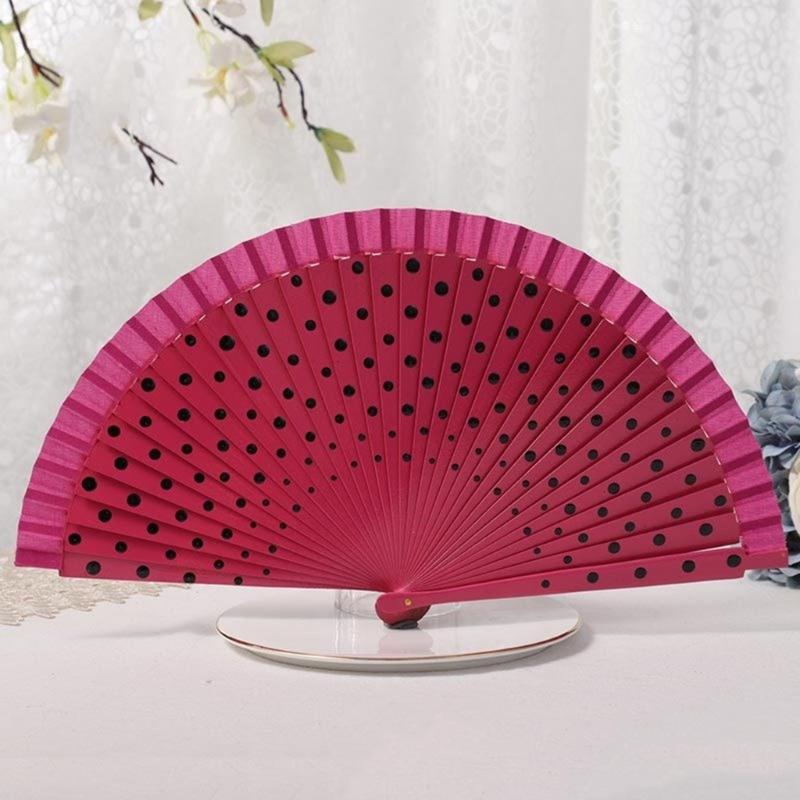 Dots Pattern Folding Fan Clothing Accessories Flamenco Spanish Classical Dance Performances Handheld Fan Hand Fan
