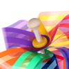 18 cm Tre Håndholdt Plast Vindmølle Prikk Stripete Fargerik Trepinne Vindmølle Hage Gård Fest Ornament Utendørs Leker for Barn