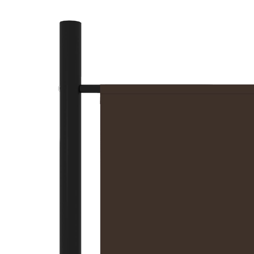 5 Piece Room Divider Brown 250 X 180 Cm