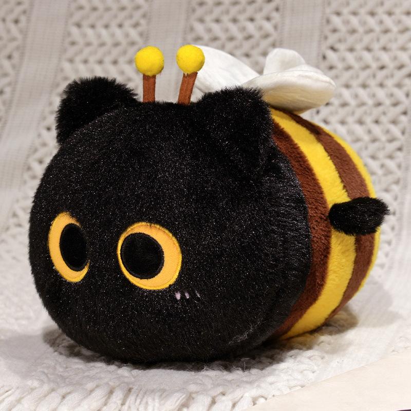 Cute Cat Turned Into A Little Bee Plush Toy Doll Cat Honey Doll Children Cuddle Sleeping Doll Throw Pillow