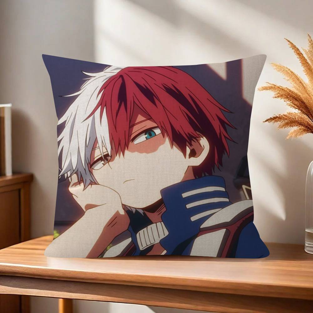 Anime M-My H-Hero Academia Shoto Todoroki  Cushion Cover Inches Farmhouse Decor Home Throw Pillow Covers for Couch Decorations