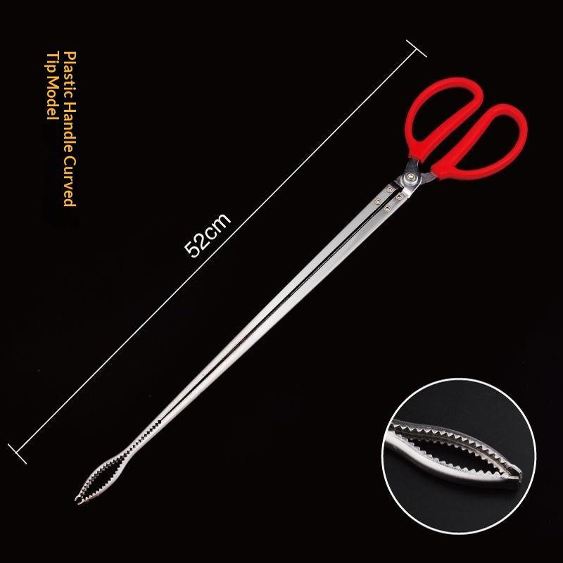 Durable Stainless Steel Crab Tongs Non Slip Serrated Edge Seafood Clip for Home Restaurant Lobster Eel Cracking Use