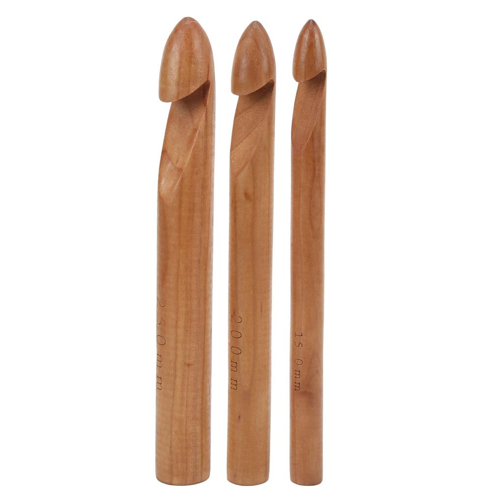 Large Crochet Hooks 20cm Ergonomic Design Premium Natural Bamboo Glossy Crochet Hook