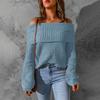 Women's Winter Knitwear Off The Shoulder One Shoulder Solid Colour Loose Fit Jumper Luxurious Relaxed-fit Slimming and Versatile Top