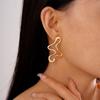 Elegant Geometric Hollow Earrings Accessory Unique Ear Studs Lightweight Gold/Silver Color Women Fashion Ear Studs Charm