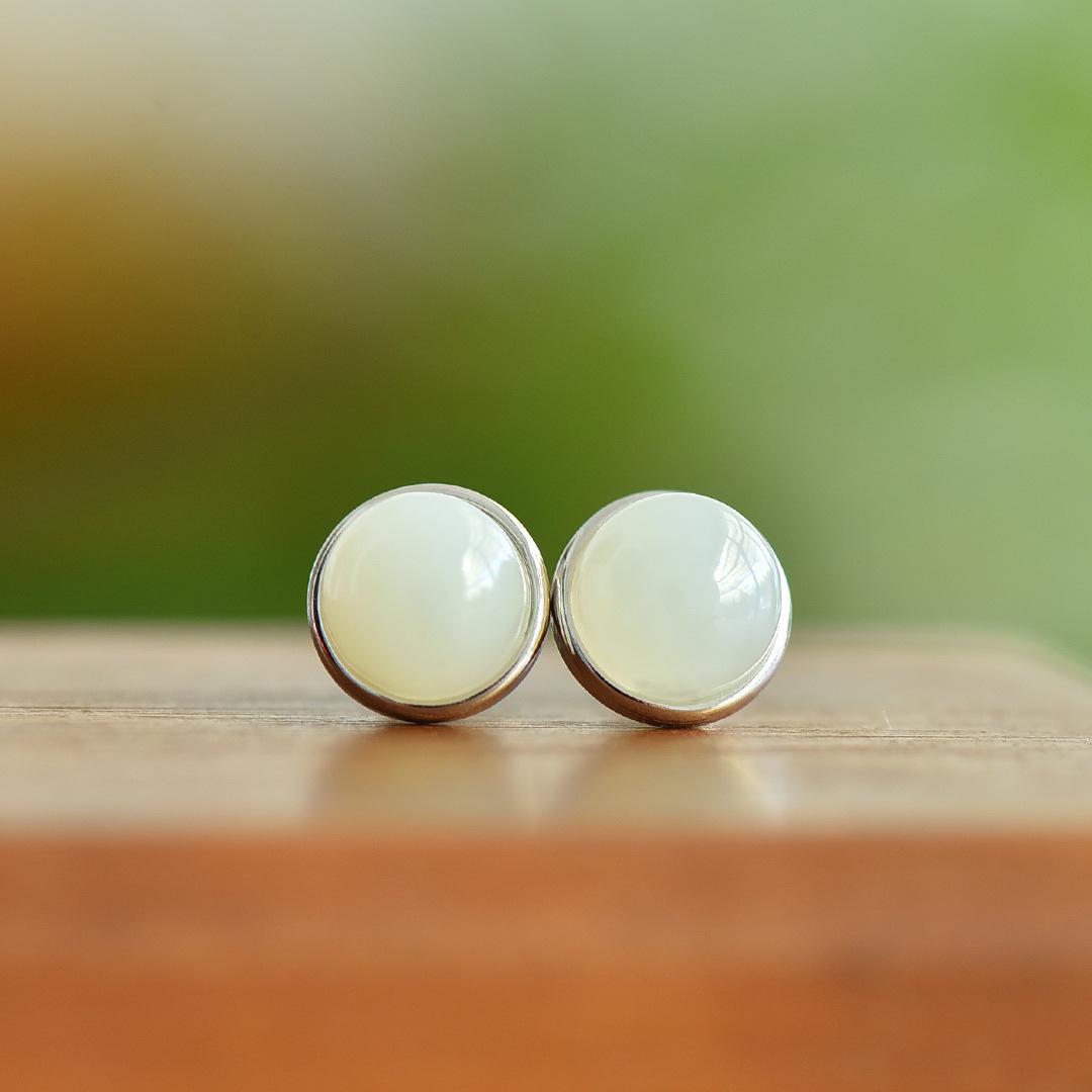 

Сертифіковані срібні сережки 925 проби в античному стилі з кабошонами з нефриту Хетян 925 Silver срібний