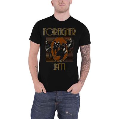 Foreigner T Shirt Est 1977 Band Logo New Official Mens Black Size M