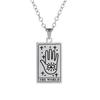 Cazador Tarot Cards Necklace The Star World Fortune SUN Moon Tarot Neck Chain Stainless Steel Vintage Punk Jewelry for Women Men