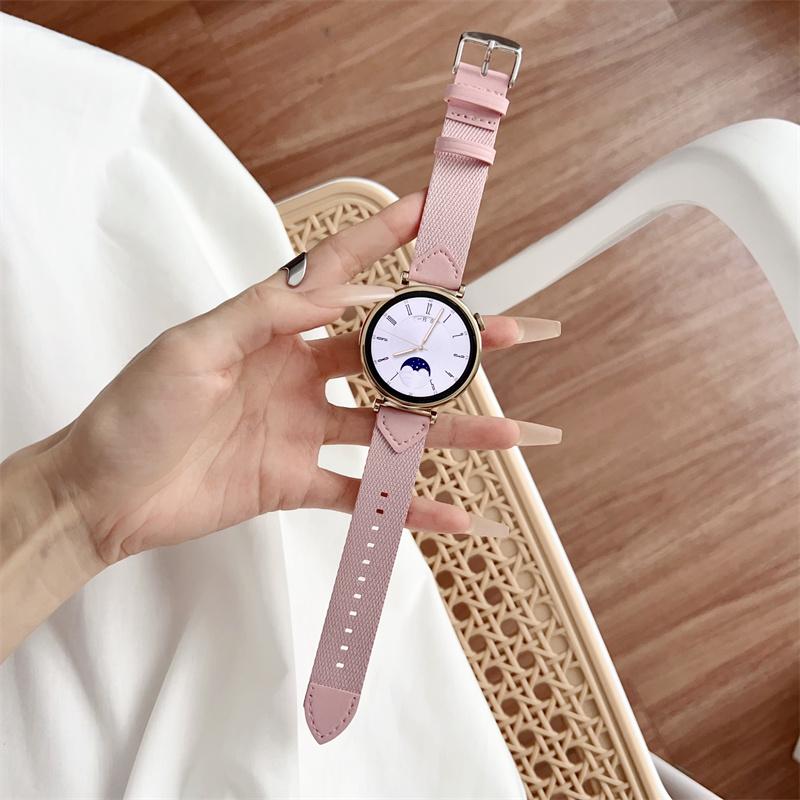 

18 мм нейлоновый кожаный ремешок для Huawei Watch GT 5 41 мм браслет-петля для часов 18mm розовый
