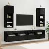 Wall Mounted TV Cabinet Black Oak Effect Particleboard