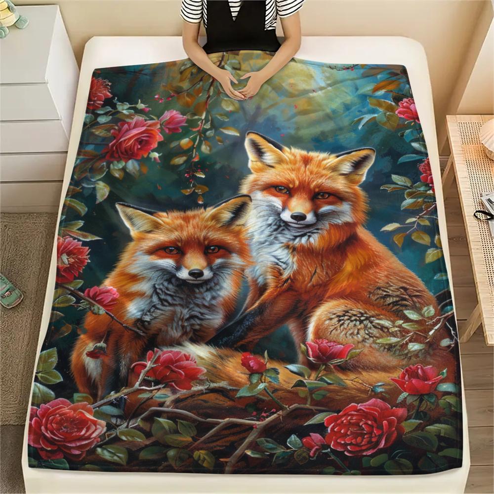 

1 шт. Фланелева ковдра з мультяшним принтом, Висока якість, Зручна для всіх сезонів, Декор для дому, Тепло та затишок, Ідеальний подарунок на Різдво, День народження 80cm x 120cm