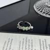 Forest-Inspired Pink Diamond Adjustable Ring with Butterfly and Four-Leaf Clover Design