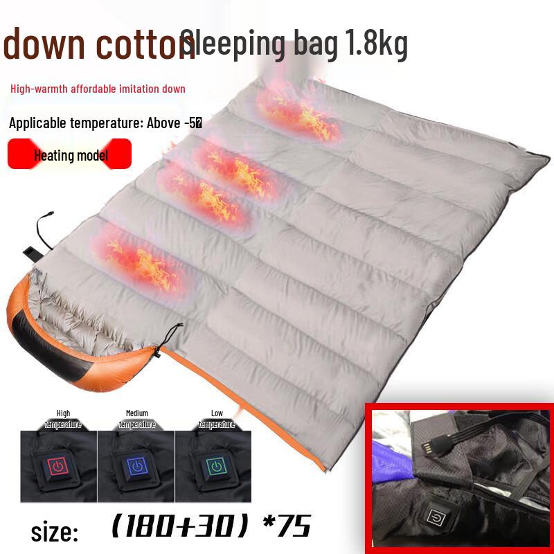 OLOEY Heated Down Outdoor Sleeping Bag