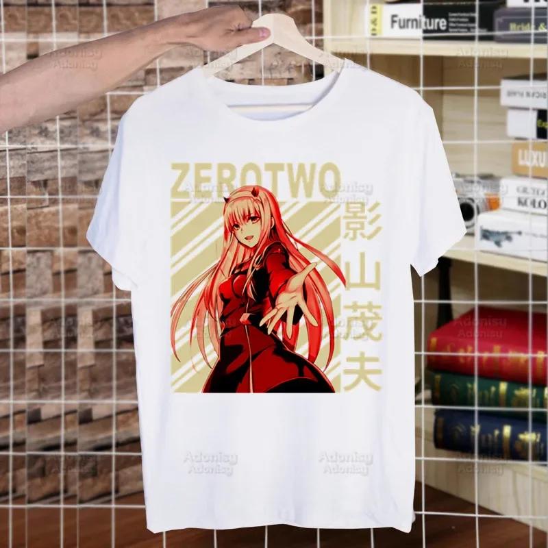 ZERO TWO Men's T-shirts Funny Hip Hop Summer Women Men Darling In The Franxx Anime Tshirts Streetwear Ulzzang Harajuku T-Shirt
